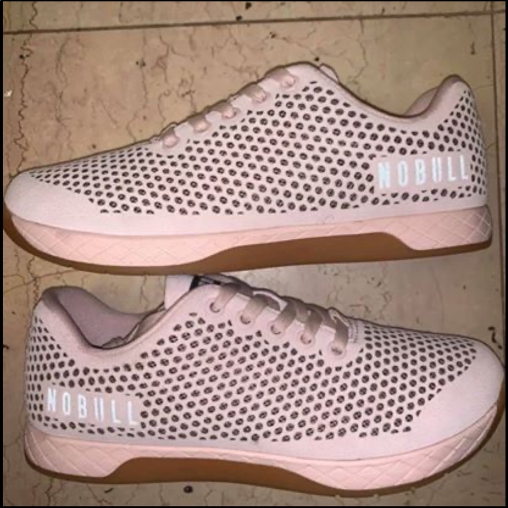 Light pink suede No Bull trainers